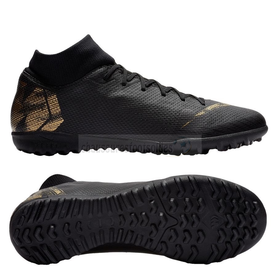 Nike Crampon De Foot Mercurial Superfly 6 Academy TF Black Lux Noir