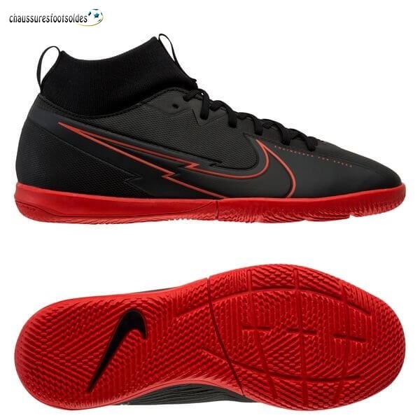 Nike Crampon De Foot Mercurial Superfly 7 Academy Enfants IC Noir Rouge