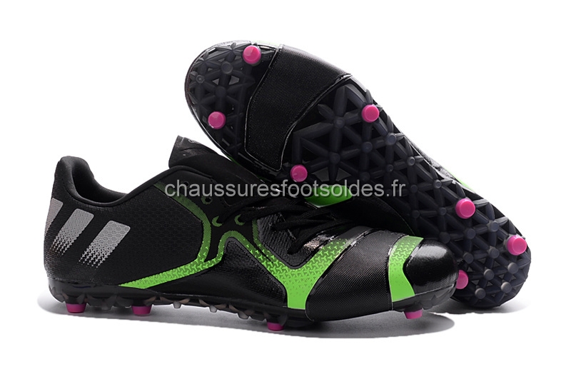 Adidas Crampon De Foot Ace 16+ FG Noir Vert Argent