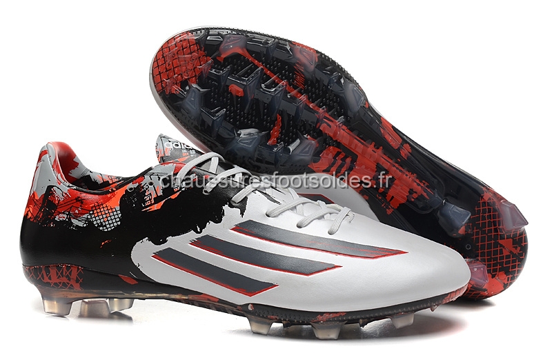 Adidas Crampon De Foot Messi F50 FG Blanc Noir Rouge