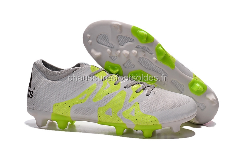 Adidas Crampon De Foot X 15.1 AG FG Gris Vert Fluorescent