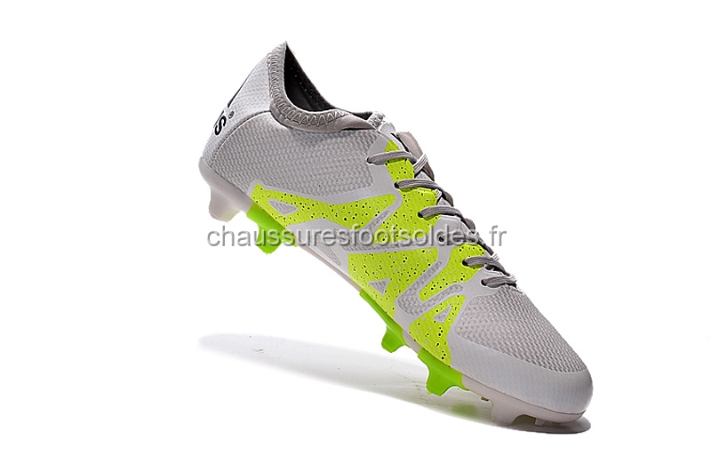 Adidas Crampon De Foot X 15.1 AG FG Gris Vert Fluorescent