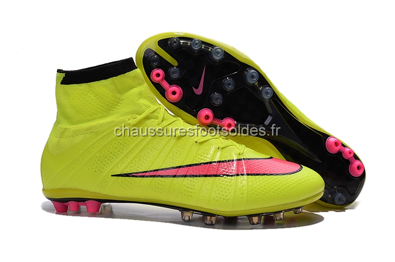 Nike Crampon De Foot Mercurial Superfly AG Vert Fluorescent Rose