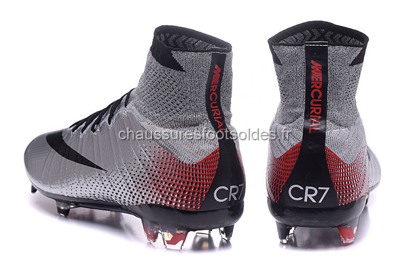 Nike Crampon De Foot Mercurial Superfly CR7 Enfants FG Argent Noir
