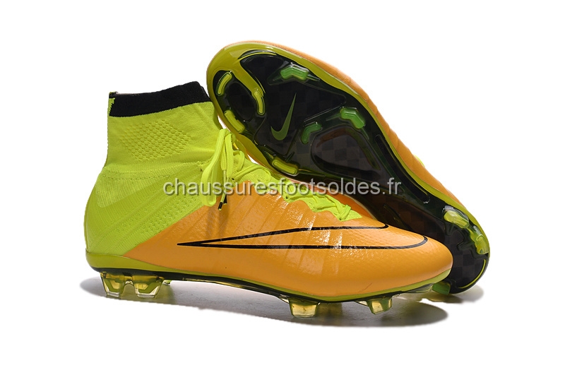 Nike Crampon De Foot Mercurial Superfly FG Vert Fluorescent Jaune