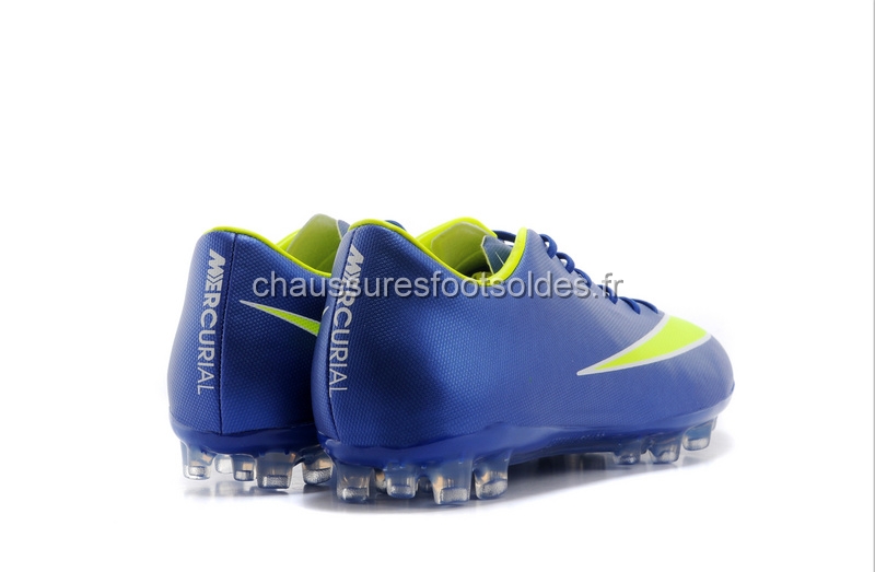 Nike Crampon De Foot Mercurial X Vapor AG Bleu Vert Fluorescent