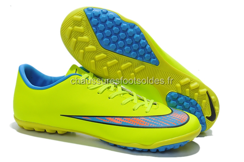 Nike Crampon De Foot Mercurial X Victory Enfants TF Vert Fluorescent Bleu